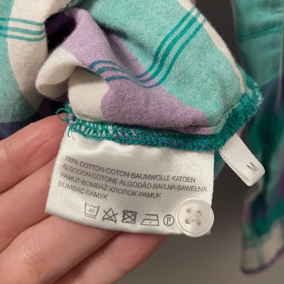 Clockhouse Green & Purple Striped Button-up - Picture 6 of 6